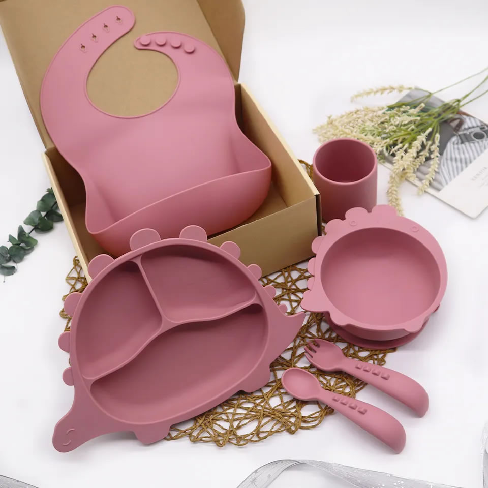 Silicone Baby Feeding Set, Pink