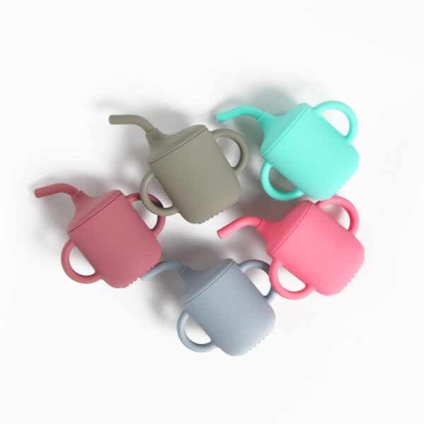 Colorful Baby Silicone Straw Cup 5