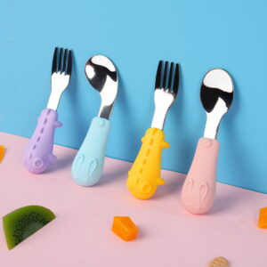 Dynamic Stainless Steel Baby Feeding Silicone Spoons 1